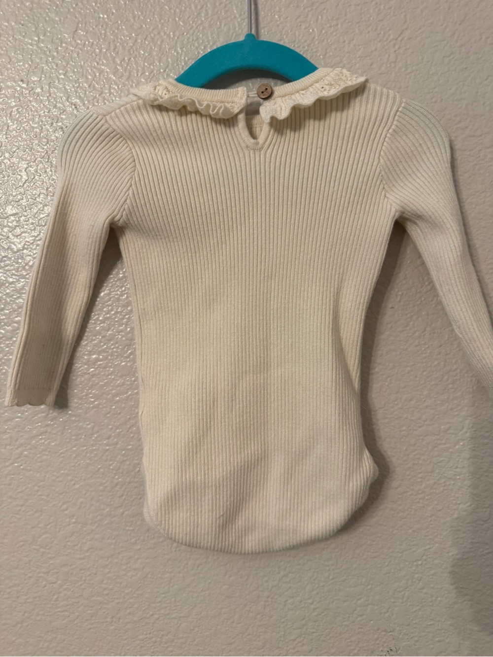 Rylee + Cru Cream Ribbed Ruffle-Collar Bodysuit - Picture 3 of 3